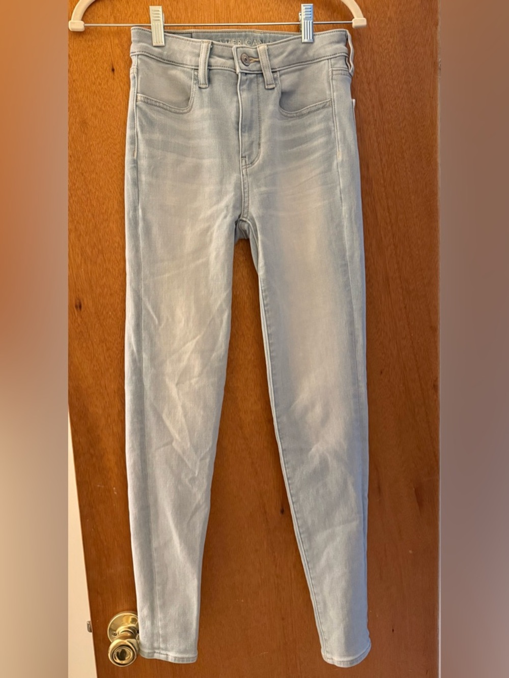 American Eagle Outfitters Light Blue Super Hi-Rise Jegging Size 0